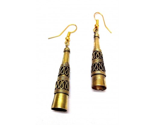 THE CONE Earring Jhumka Jhumki Drop Long Dangle Hook Chandelier Fashion Old Gold